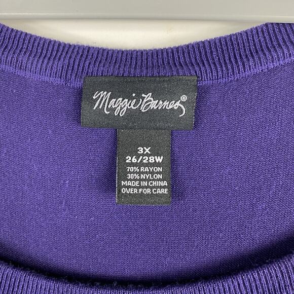 Maggie Barnes Plus Size 3X Sleeveless Square Neck Sweater Tank Top Purple - Picture 3 of 4